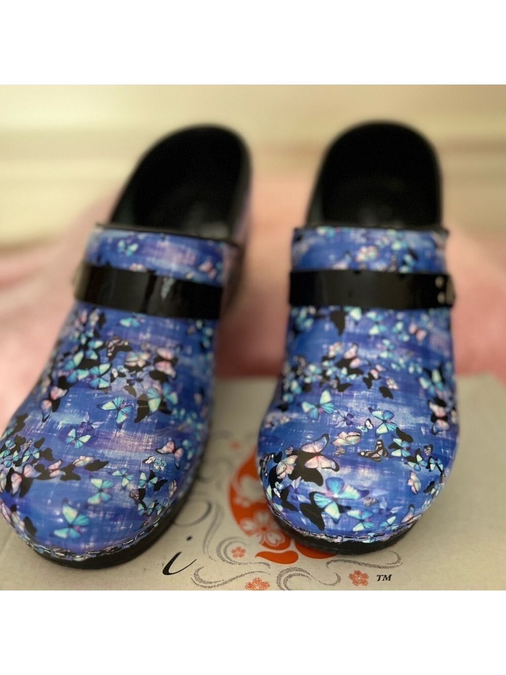 Koi Women's Blue Butterfly Clogs - Picture 10 of 15